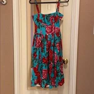 Bernie Dexter RARE Paris in Turquoise Rose MEDIUM